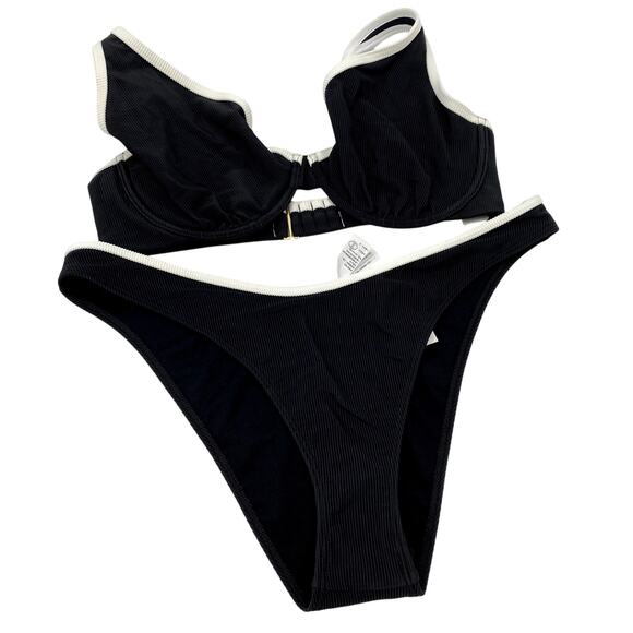 Abercrombie & Fitch curve love Black white trim Bikini - Picture 1 of 5